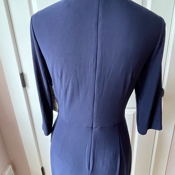 Eliza J Navy Blue Long Sleeve Knee Length Dress - Picture 6 of 8